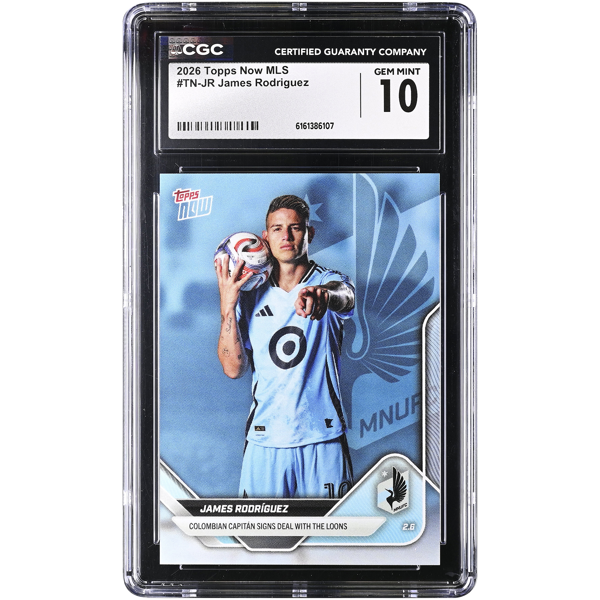 James Rodríguez Minnesota United FC 2026 Topps Now MLS Colombian Captain signs with the Loons #TN-JR CGC…: retailer-supplied image