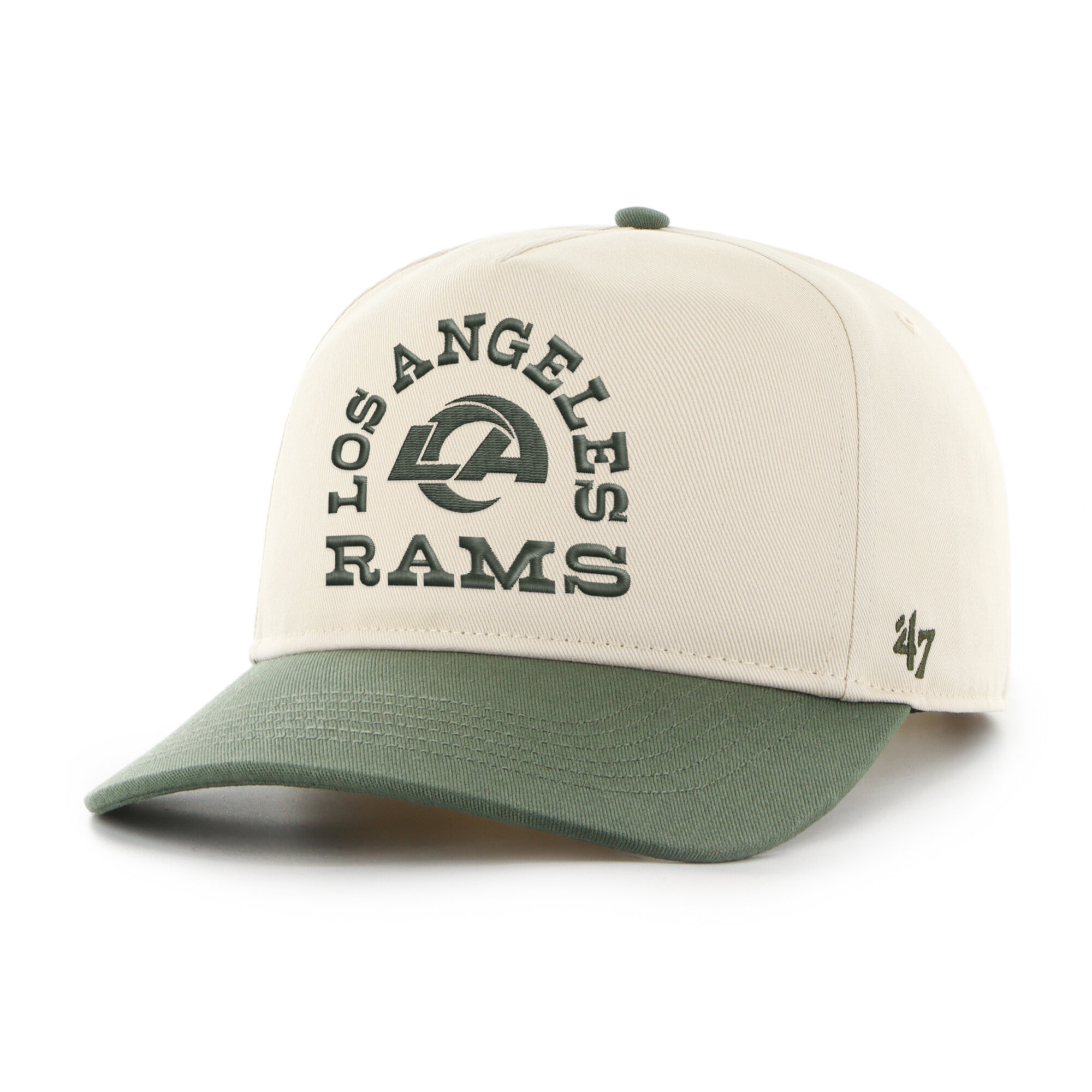 Men's '47 Natural/Olive Los Angeles Rams Ranchero Hitch Adjustable Hat