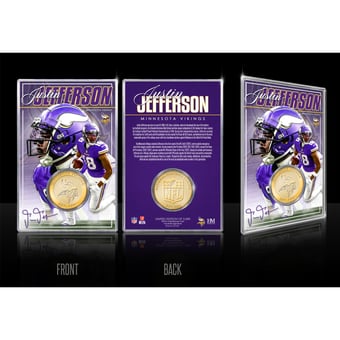 Highland Mint Justin Jefferson Minnesota Vikings  Limited Edition Bronze Coin Card with Acrylic Holder
