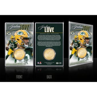 Highland Mint Jordan Love Green Bay Packers  Limited Edition Bronze Coin Card with Acrylic Holder