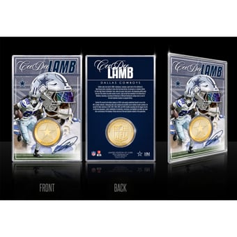 Highland Mint CeeDee Lamb Dallas Cowboys  Limited Edition Bronze Coin Card with Acrylic Holder