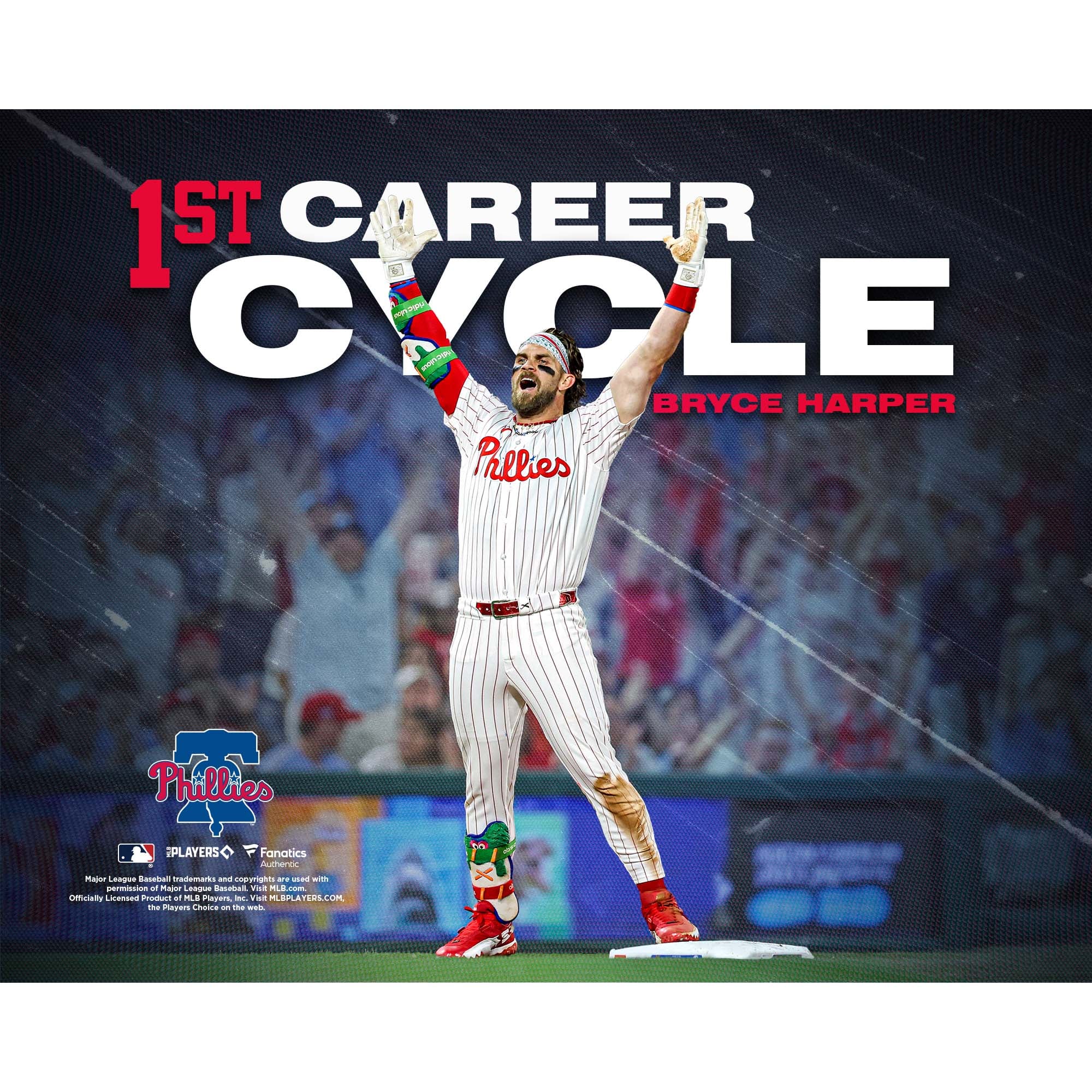 Fotografia stilizzata del primo ciclo di Bryce Harper dei Philadelphia Phillies (senza contratto).