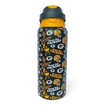 Pegasus Green Bay Packers 32oz. Game Day Pennant Stainless Steel ProPress Water Bottle