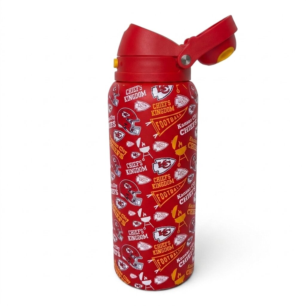 Pegasus Kansas City Chiefs 32oz. Game Day Pennant Stainless Steel ProPress Water Bottle