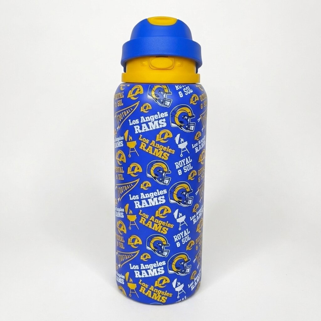 Pegasus Los Angeles Rams 32oz. Game Day Pennant Stainless Steel ProPress Water Bottle