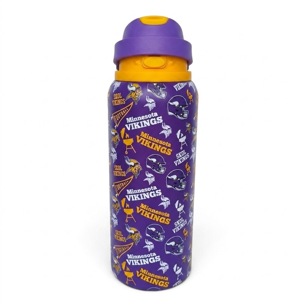 Pegasus Minnesota Vikings 32oz. Game Day Pennant Stainless Steel ProPress Water Bottle