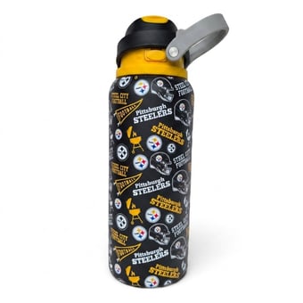 Pegasus Pittsburgh Steelers 32oz. Game Day Pennant Stainless Steel ProPress Water Bottle