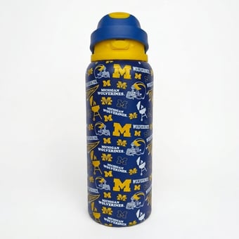 Pegasus Michigan Wolverines 32oz. Game Day Pennant Stainless Steel ProPress Water Bottle