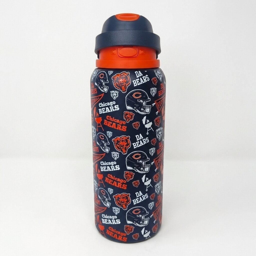 Pegasus Chicago Bears 32oz. Game Day Pennant Stainless Steel ProPress Water Bottle