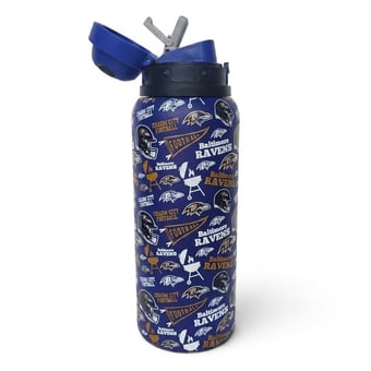 Pegasus Baltimore Ravens 32oz. Game Day Pennant Stainless Steel ProPress Water Bottle