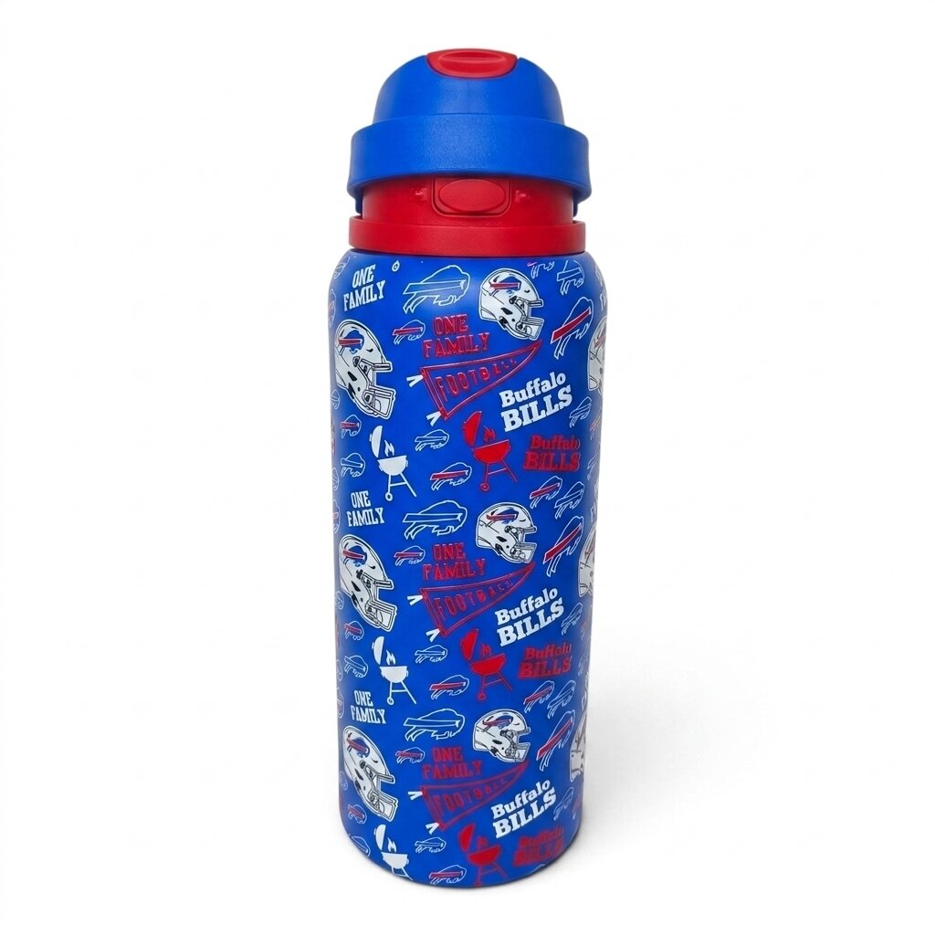 Pegasus Buffalo Bills 32oz. Game Day Pennant Stainless Steel ProPress Water Bottle