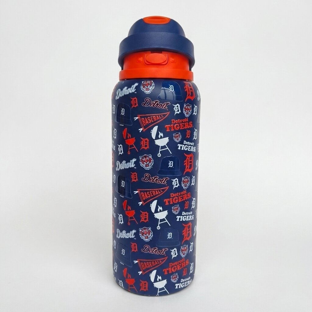 Pegasus Detroit Tigers 32oz. Game Day Pennant Stainless Steel ProPress Water Bottle