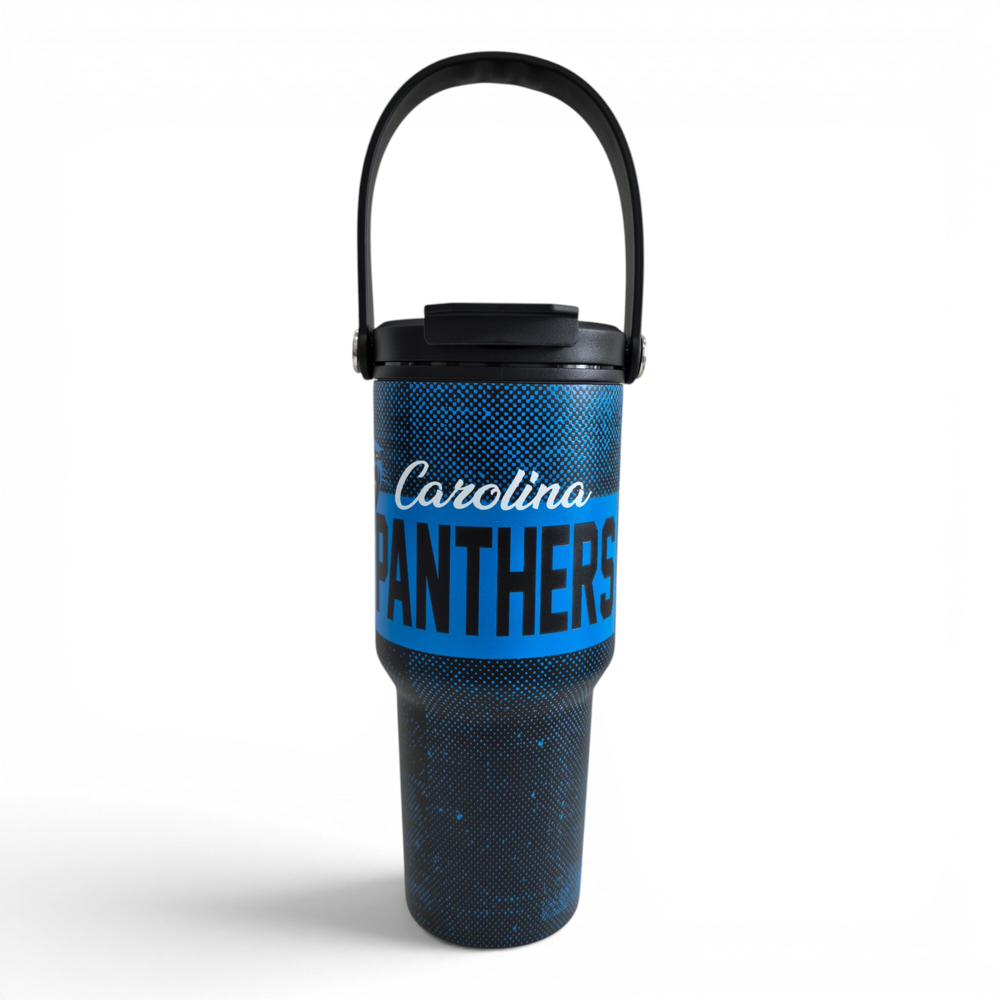 Pegasus Carolina Panthers 24oz. Speckled Gradient Stainless Steel Dual Top Water Bottle