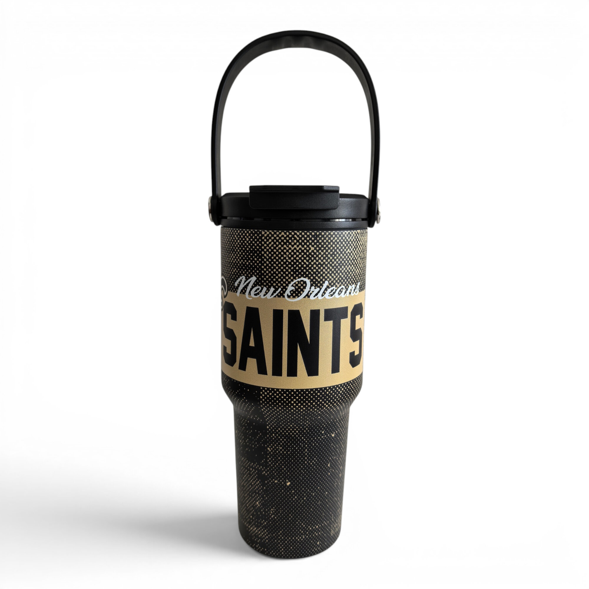 Pegasus New Orleans Saints 24oz. Speckled Gradient Stainless Steel Dual Top Water Bottle
