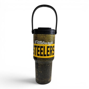 Pegasus Pittsburgh Steelers 24oz. Speckled Gradient Stainless Steel Dual Top Water Bottle
