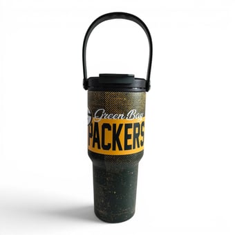 Pegasus Green Bay Packers 24oz. Speckled Gradient Stainless Steel Dual Top Water Bottle