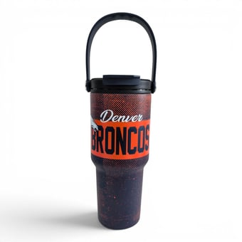 Pegasus Denver Broncos 24oz. Speckled Gradient Stainless Steel Dual Top Water Bottle