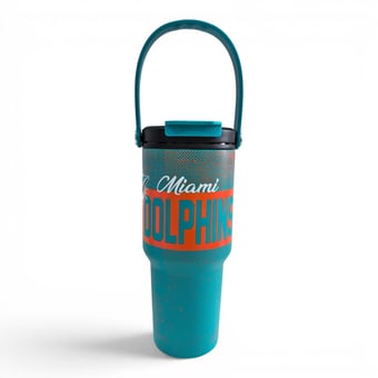 Pegasus Miami Dolphins 24oz. Speckled Gradient Stainless Steel Dual Top Water Bottle