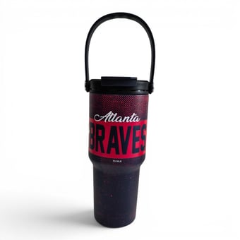Pegasus Atlanta Braves 24oz. Speckled Gradient Stainless Steel Dual Top Water Bottle