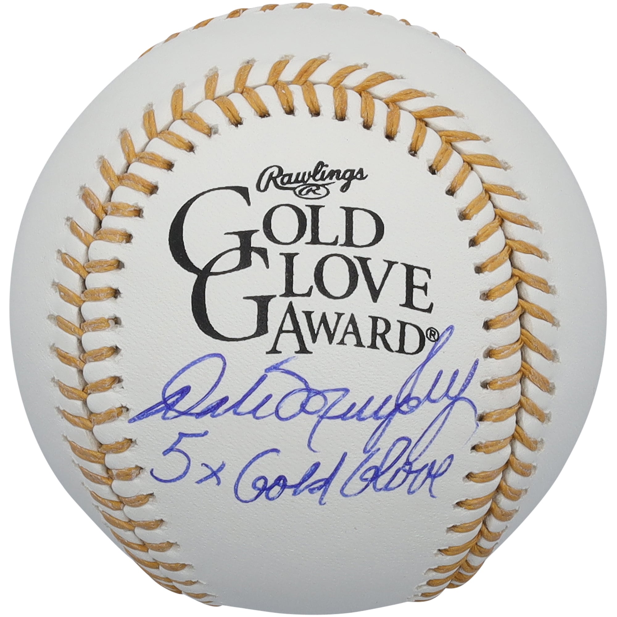 Palla da baseball autografata da Dale Murphy degli Atlanta Braves con logo Gold Glove e iscrizione "5x Gold Glove".