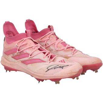 Jackson Holliday Baltimore Orioles Autographed Game-Used Pink adidas Cleats from the 2025 MLB Season - NF70442528-29