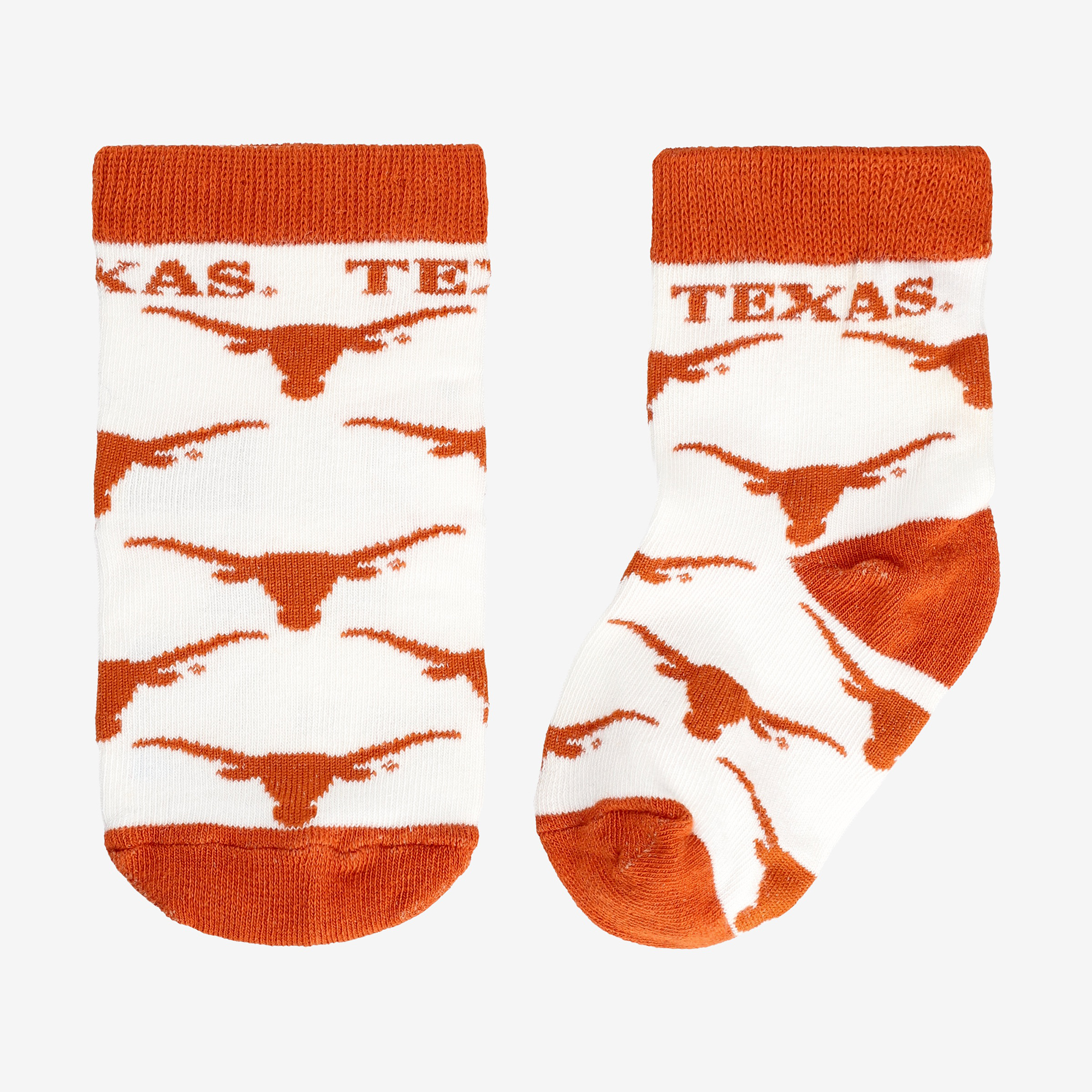 Infant Starter  White Texas Longhorns All-Over Print Socks