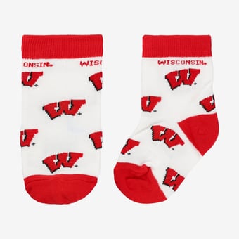 Infant Starter  White Wisconsin Badgers All-Over Print Socks
