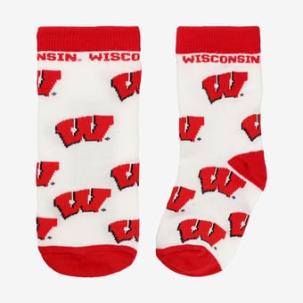 Toddler Starter  White Wisconsin Badgers All-Over Print Socks