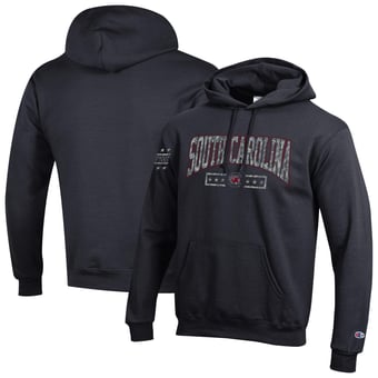 Men's Champion Black South Carolina Gamecocks Operation Hat Trick Camo Script Powerblend Fleece Hoodie
