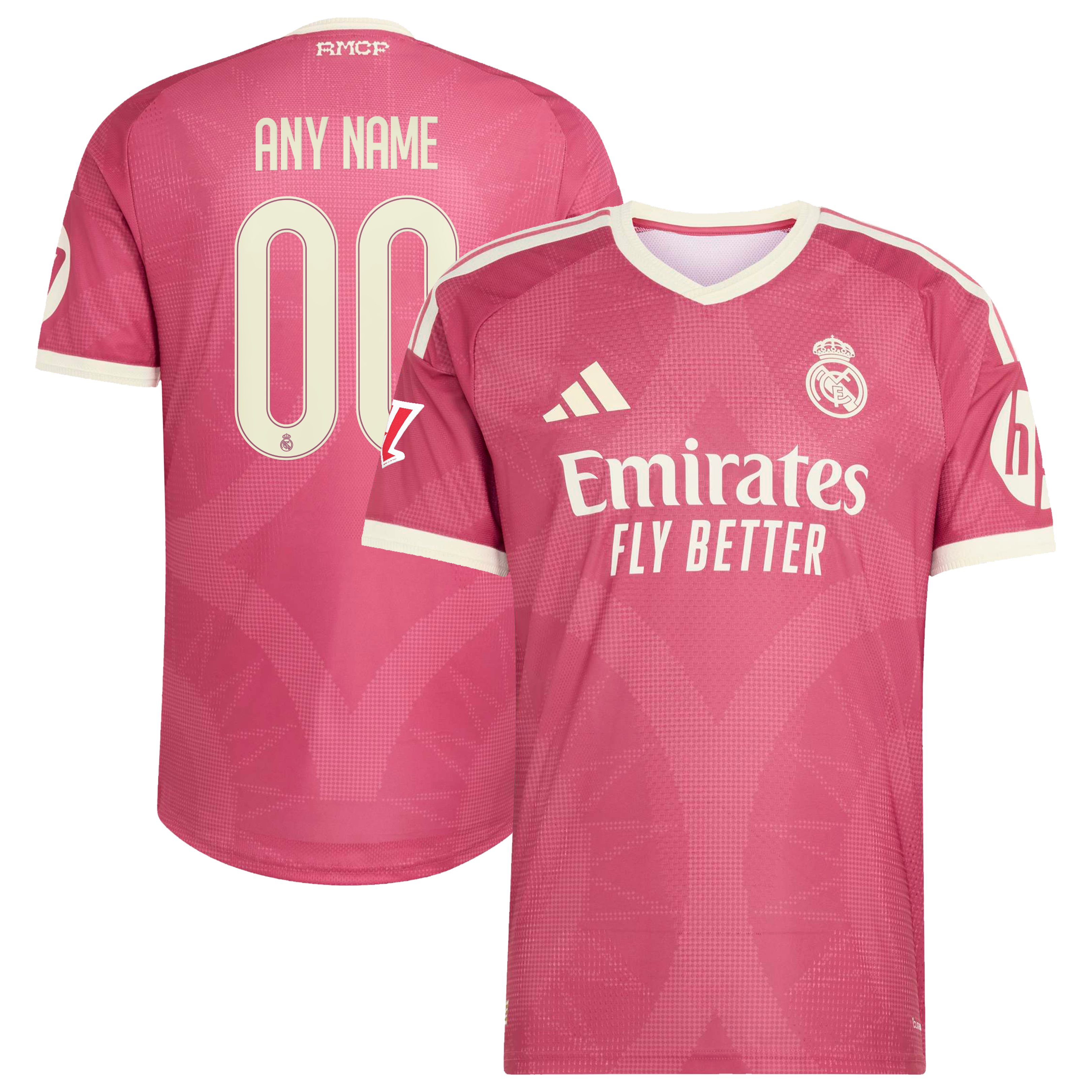 Men's adidas  Pink Real Madrid 2026/27 Third On-Field Authentic Custom Jersey