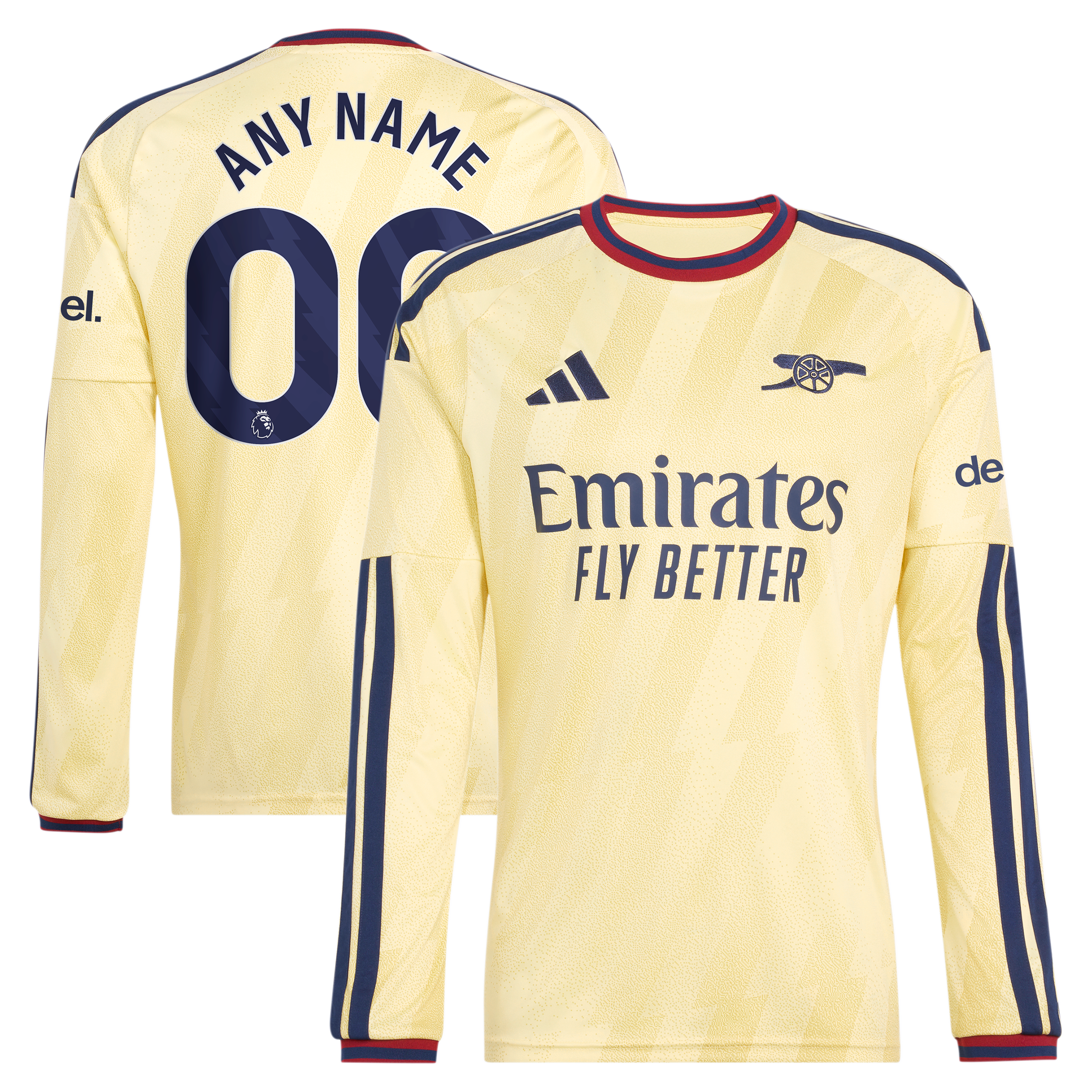 Men's adidas  Yellow Arsenal 2026/27 Third Replica Custom Long Sleeve Jersey