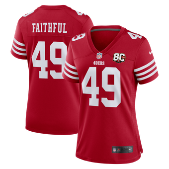 Women's Nike The Faithful Scarlet San Francisco 49ers 80th Anniversary Game Jersey