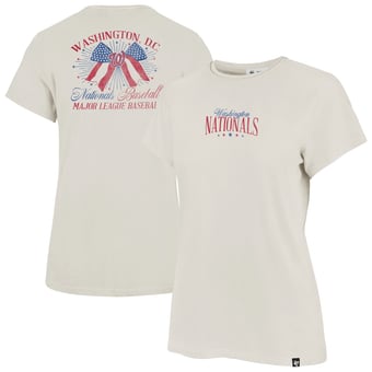 Women's '47 Cream Washington Nationals Bow Burst Frankie T-Shirt