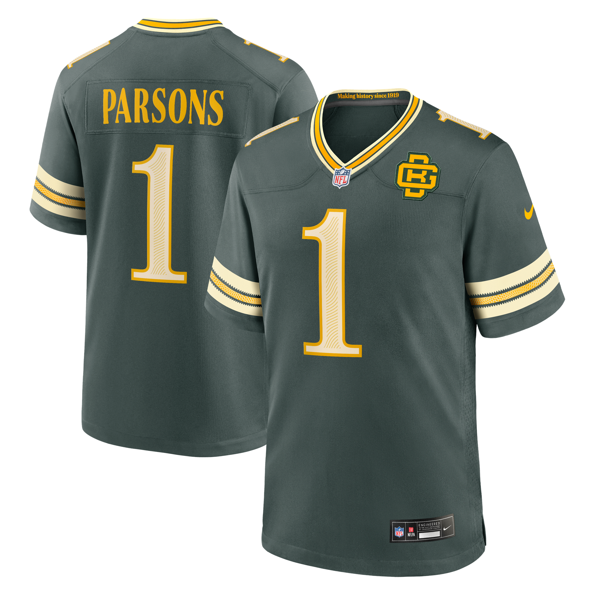 Green Bay Packers Nike Rivalries Game Jersey - Green - Micah Parsons - Mens