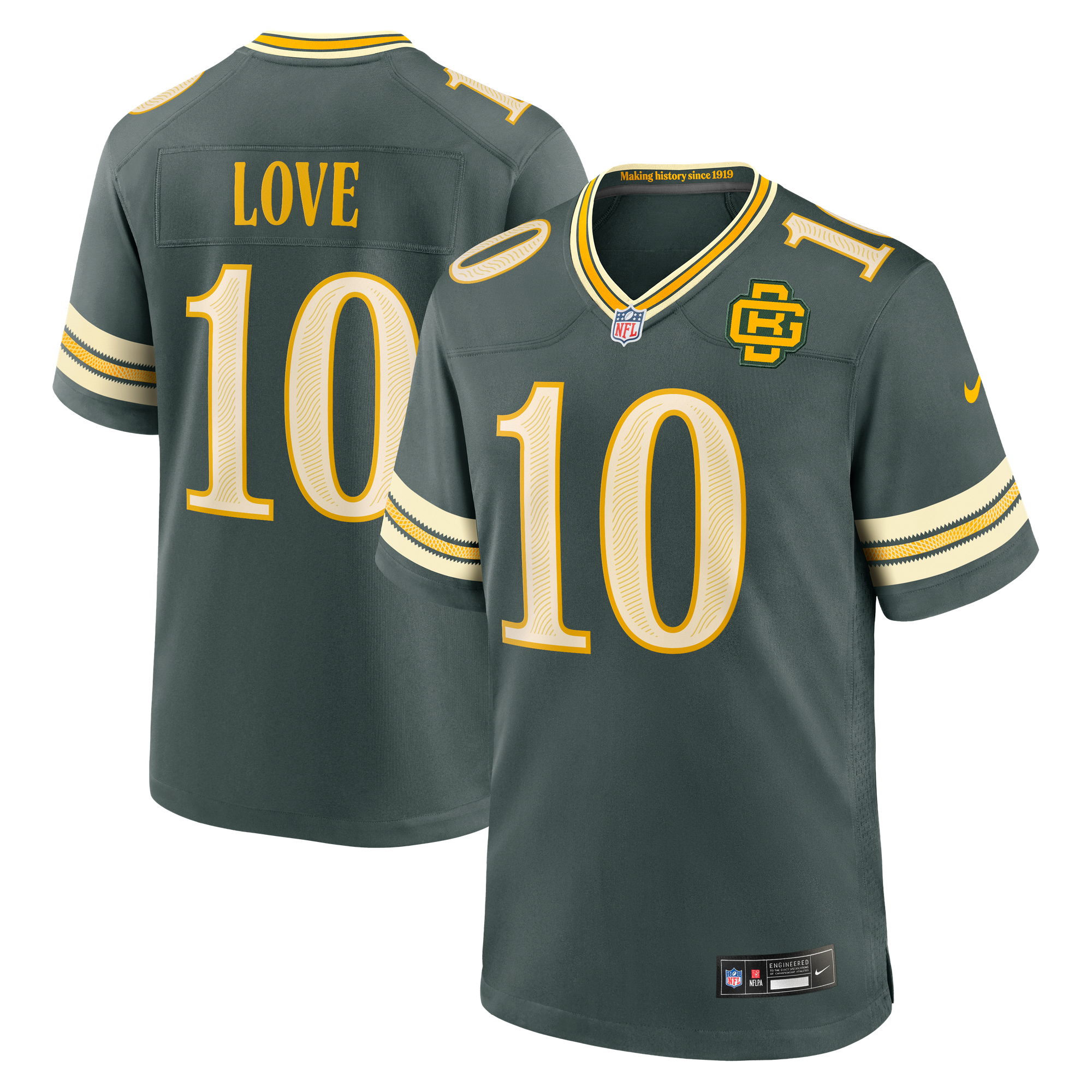 Green Bay Packers Nike Rivalries Game Jersey - Green - Jordan Love - Mens