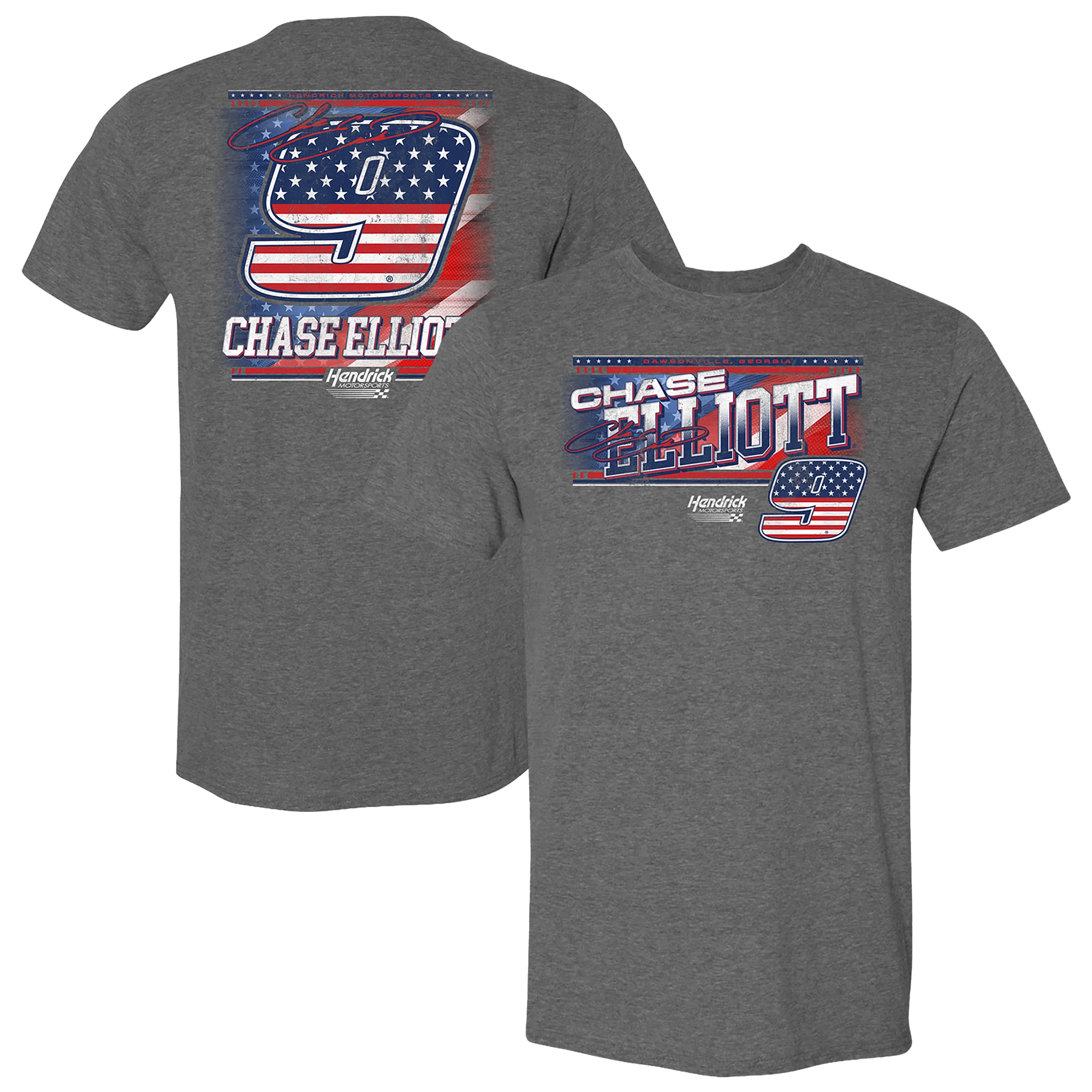 Men’s Hendrick Motorsports Team Collection Heather Gray Chase Elliott Patriotic Name & Number T-Shirt