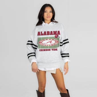 Women's Gameday Couture Ash Alabama Crimson Tide Off the Grid Oversized Fleece Sweatshirt