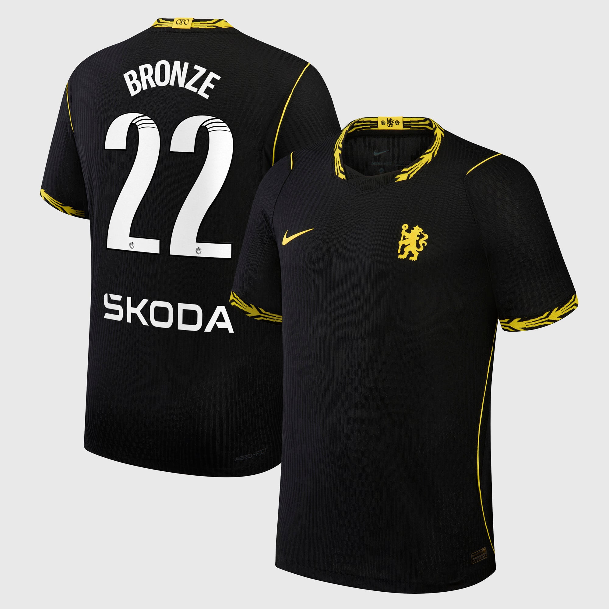 Camiseta WSL Nike Aero-FIT Match de la 2ª equipación del Chelsea 2026/27 con dorsal Bronze 22
