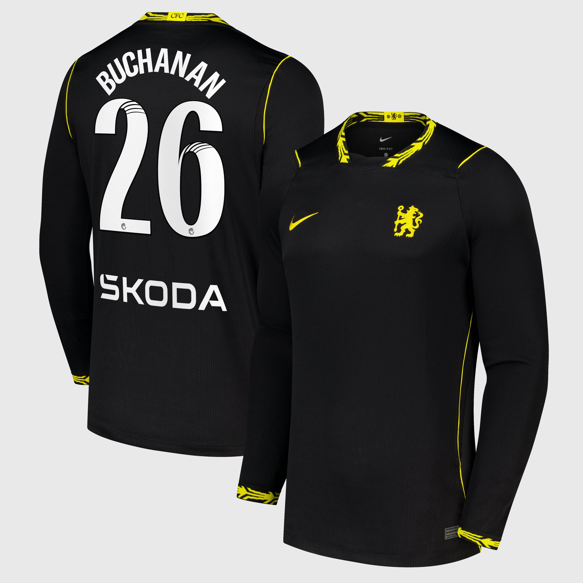 Camiseta WSL Nike Stadium de la 2ª equipación del Chelsea 2026/27 - Manga larga con dorsal Buchanan 26