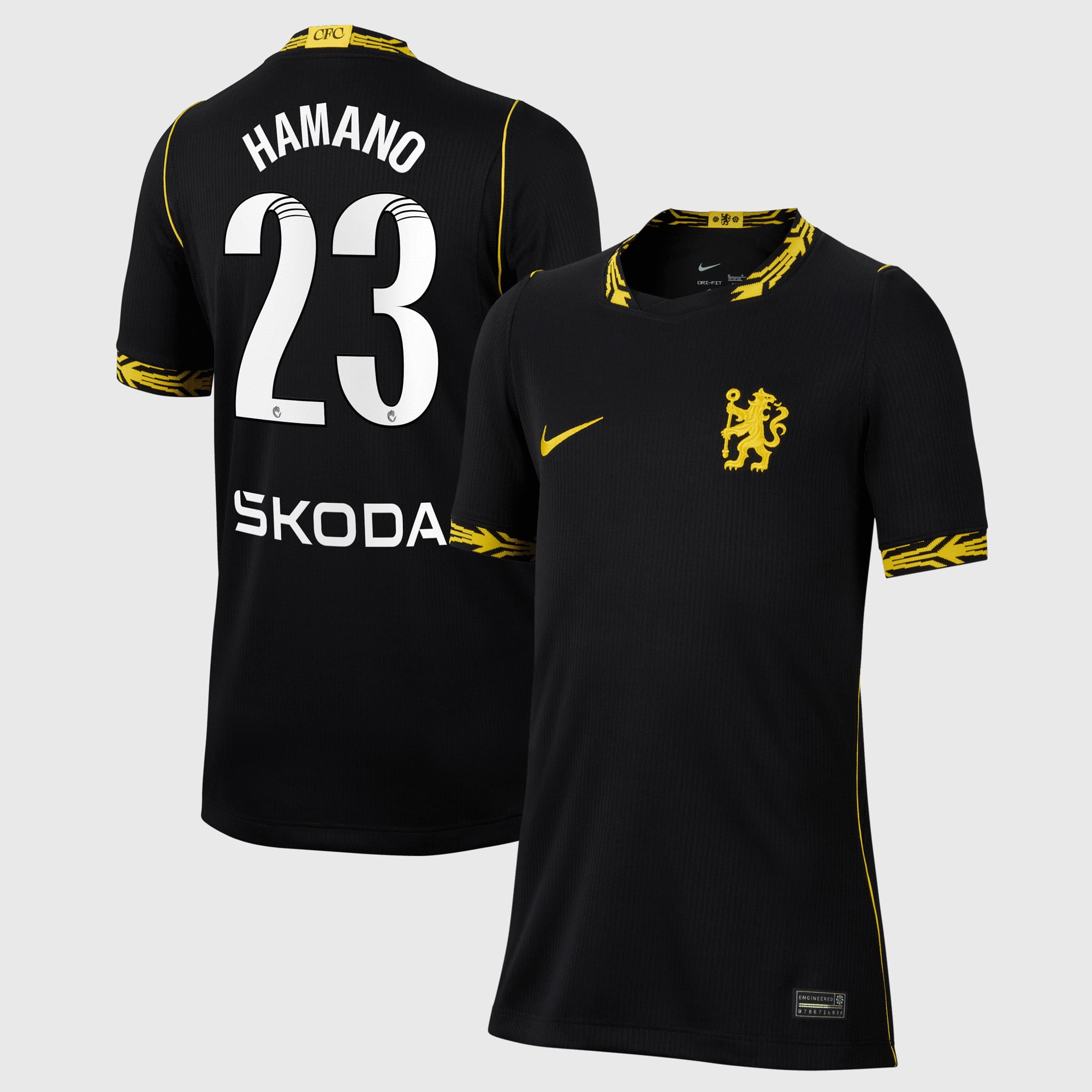 Camiseta WSL Nike Stadium de la 2ª equipación del Chelsea 2026/27 - Niños con dorsal Hamano 23