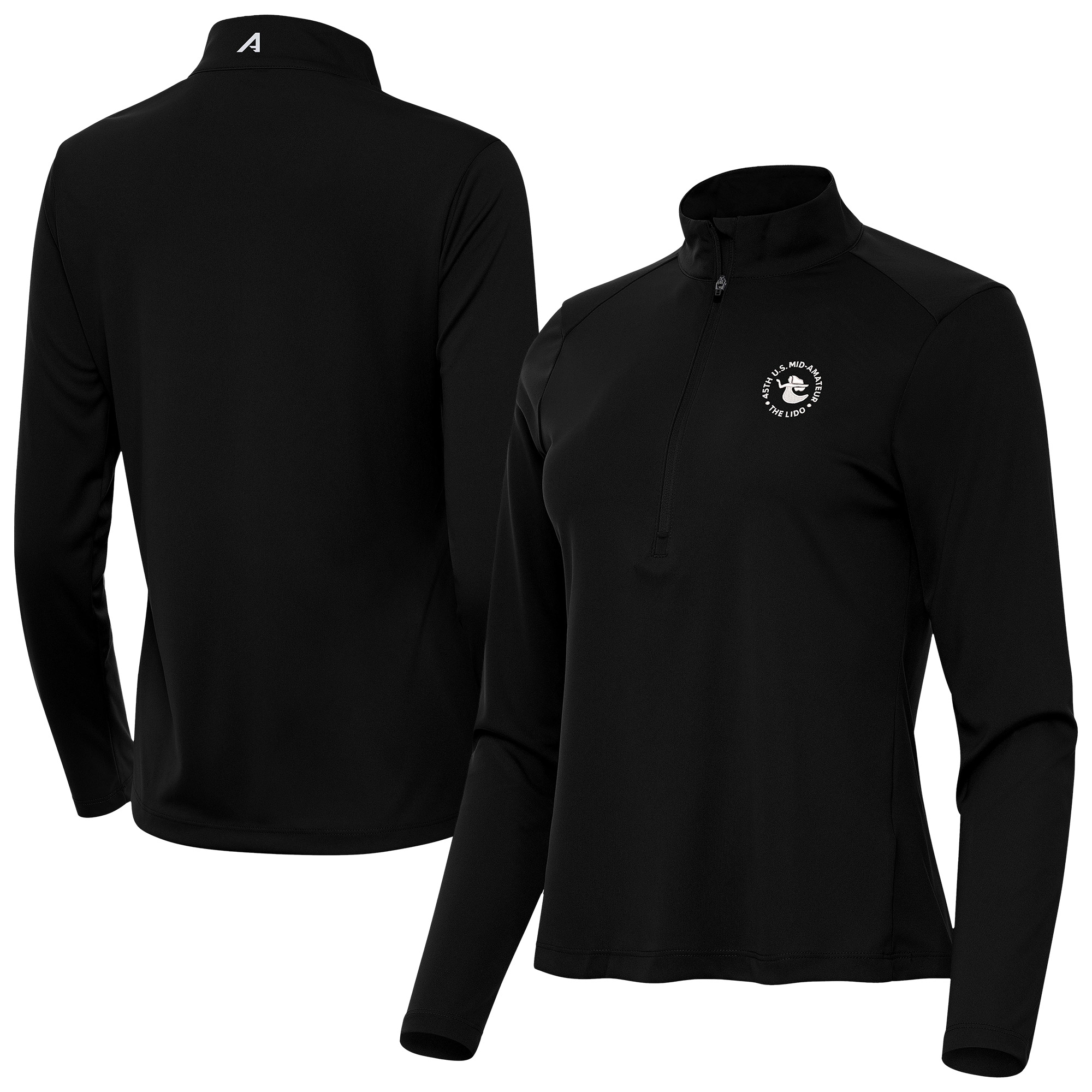 Women’s 2026 U.S. Mid-Amateur Antigua Black Tribute Half-Zip Pullover Top Women’s 2026 U.S. Mid-Amateur Antigua Black Tribute Half-Zip Pullover Top