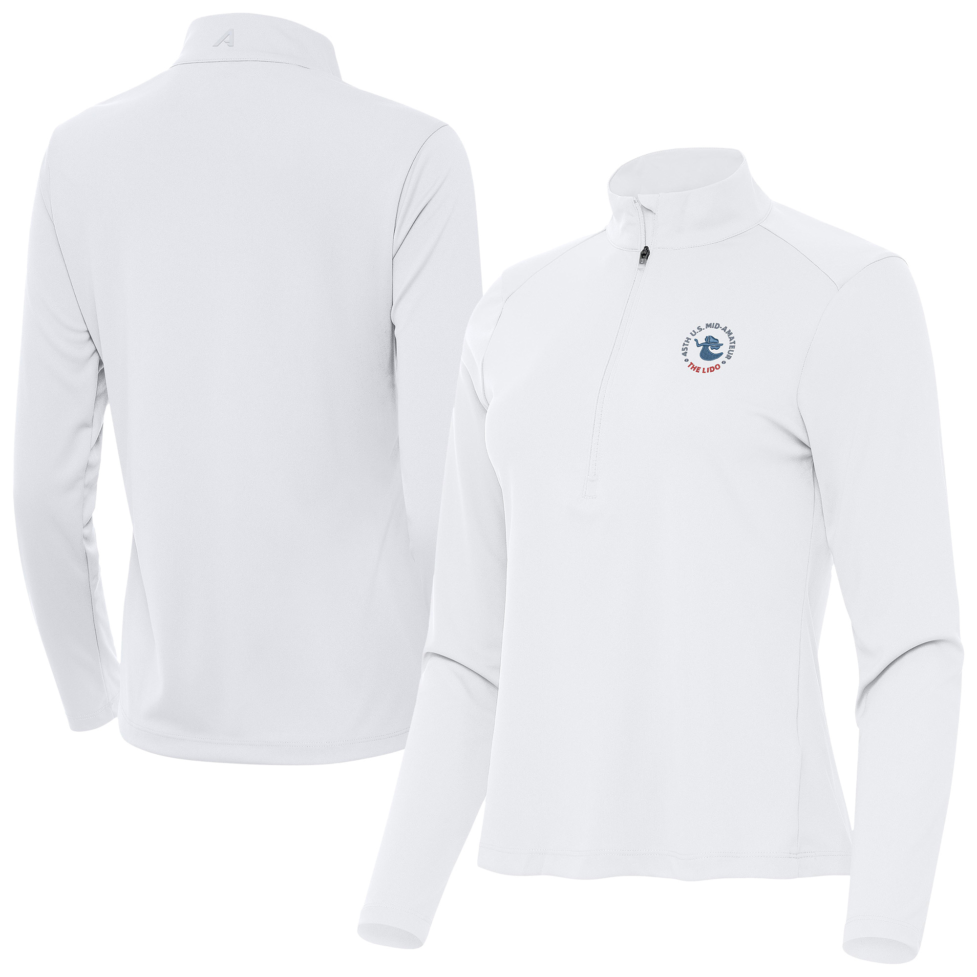 Women’s 2026 U.S. Mid-Amateur Antigua White Tribute Half-Zip Pullover Top
