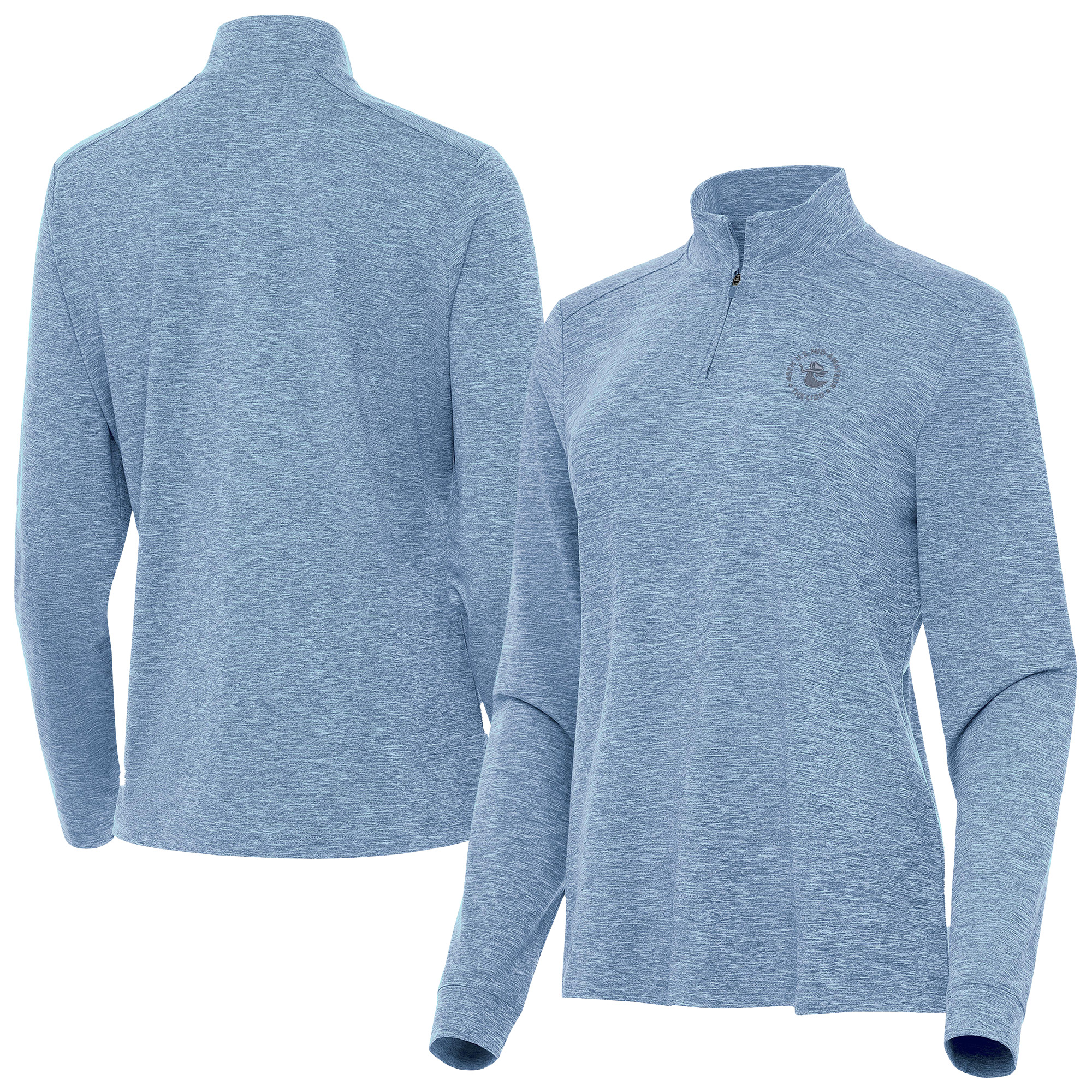 Women’s 2026 U.S. Mid-Amateur Antigua Heather Aqua Mentor Quarter-Zip Mock Long Sleeve Top Women’s 2026 U.S. Mid-Amateur Antigua Heather Aqua Mentor Quarter-Zip Mock Long Sleeve Top