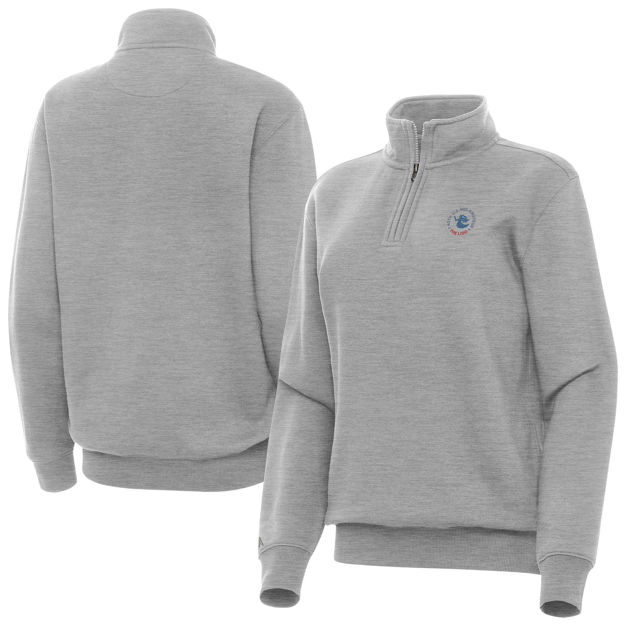 Women’s 2026 U.S. Mid-Amateur Antigua Heather Gray Victory Quarter-Zip Pullover Women’s 2026 U.S. Mid-Amateur Antigua Heather Gray Victory Quarter-Zip Pullover