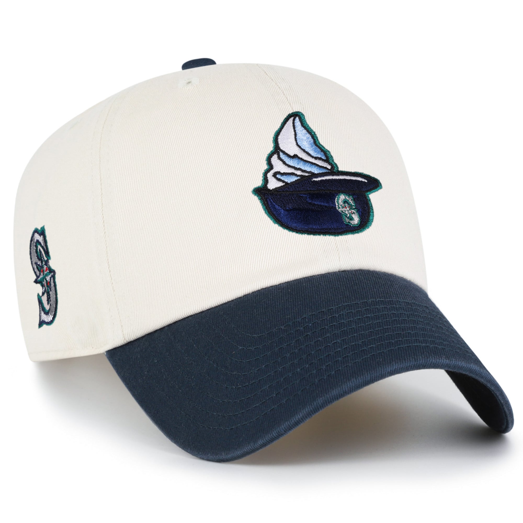 Unisex '47 Natural Seattle Mariners Single Swirl Ice Cream Helmet 2.0 Clean Up Adjustable Hat
