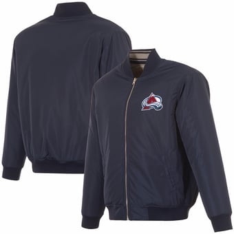 Men's JH Design Navy Colorado Avalanche Full-Zip Reversible Flight Jacket