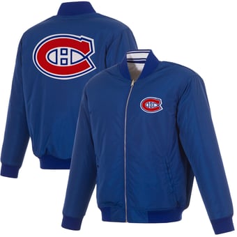 Men's JH Design Royal Montreal Canadiens Full-Zip Reversible Flight Jacket