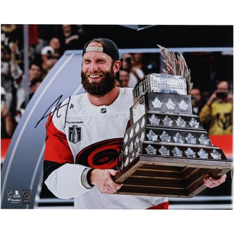 Jordan Staal Carolina Hurricanes Autographed 2026 Stanley Cup Champions 16" x 20" Raising Conn Smythe Photograph