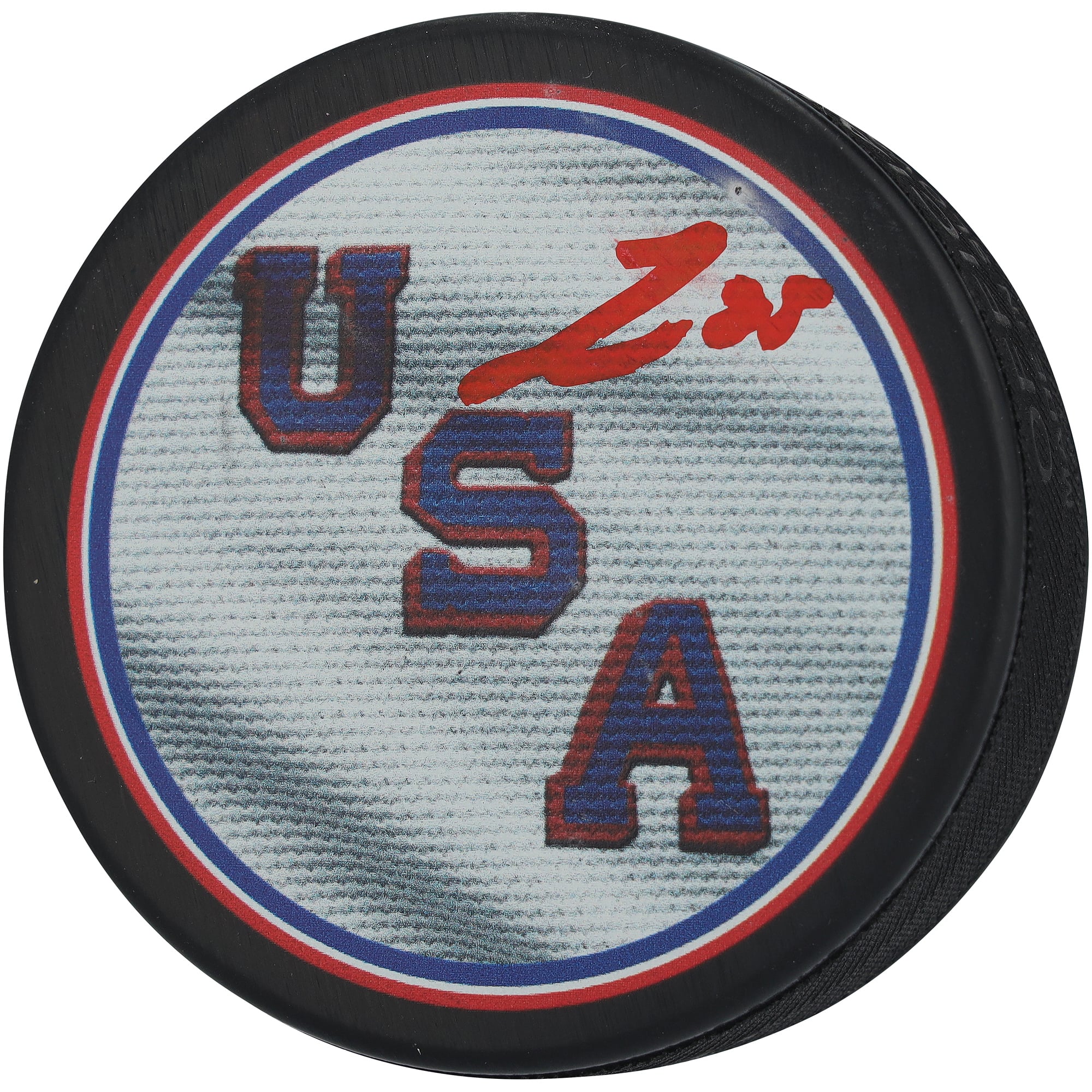 Jake Sanderson Team USA Autographed 2026 Winter Olympics Hockey Puck
