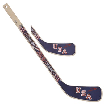 Jake Sanderson Team USA Autographed 2026 Winter Olympics Mini Wood Stick